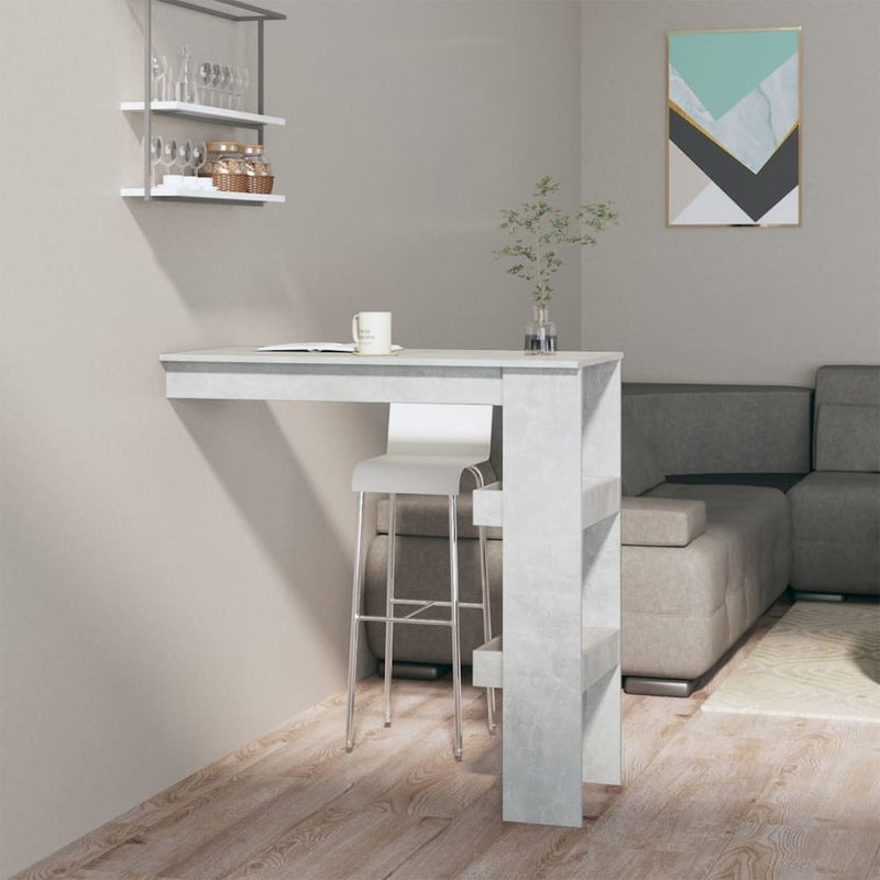 Wall Bar Table Concrete Gray 40.2"x17.7"x40.7" Engineered Wood