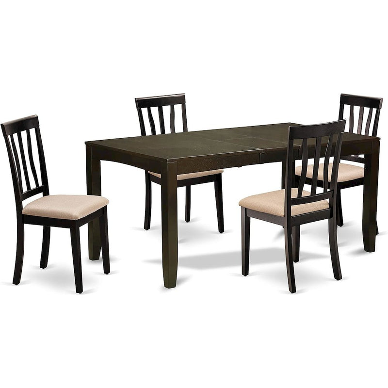 LYAN5-CAP-C 5 Pc Dining room set for 4-Kitchen Tables with Leaf and 4 Kitchen Dining Chairs