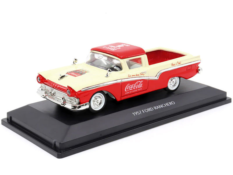 1957 Ford Ranchero Coca-Cola Red and Cream 1/43 Diecast Model Car by Motor City Classics