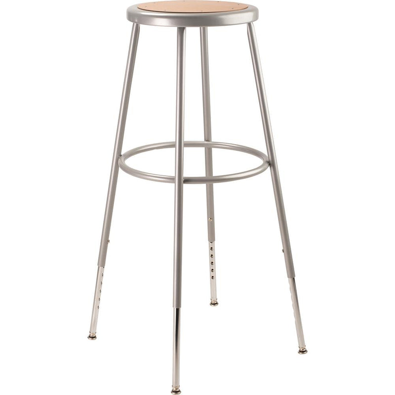 NPSÂ® 32"-39" Height Adjustable Heavy Duty Steel Stool, Grey