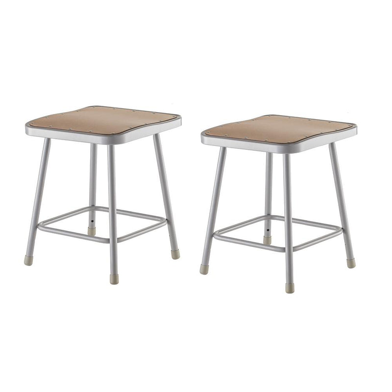 NPSÂ® 18" Heavy Duty Square Seat Steel Stool, Grey