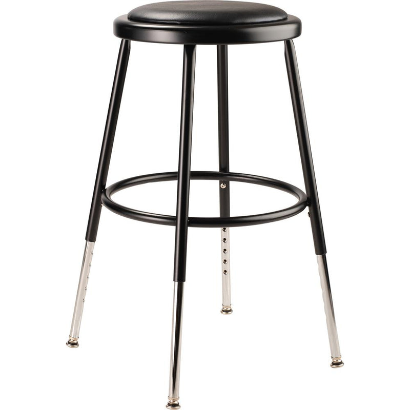 NPSÂ® 19"-27" Height Adjustable Heavy Duty Vinyl Padded Steel Stool, Black