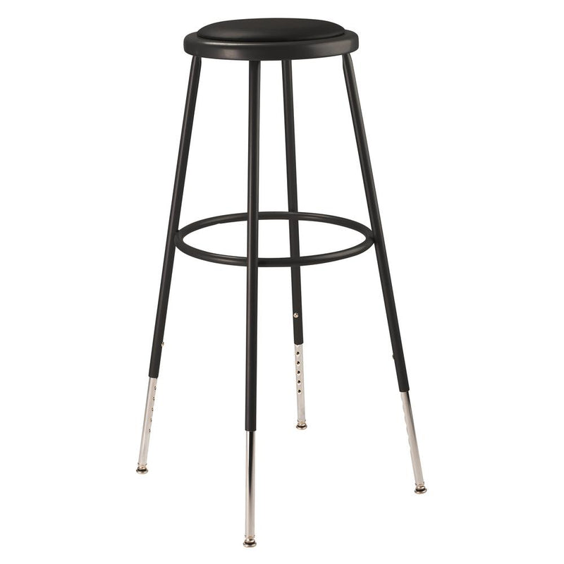 NPSÂ® 32 -39" Height Adjustable Heavy Duty Vinyl Padded Steel Stool, Black