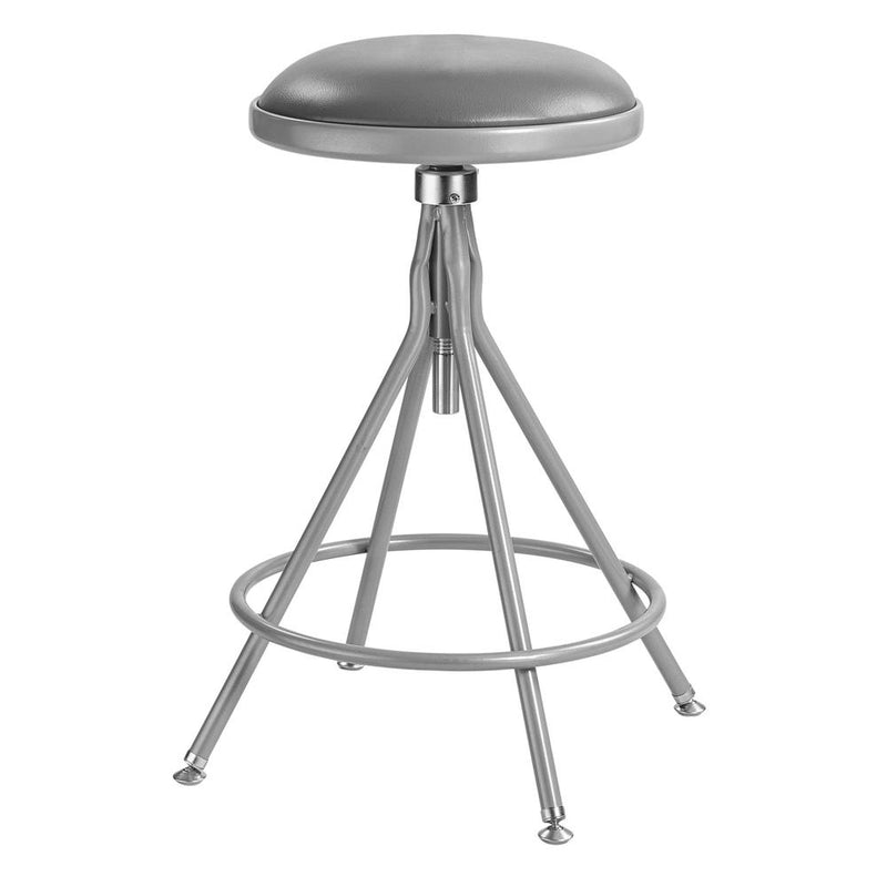 NPSÂ® 24 -30" Height Adjustable Heavy Duty Vinyl Padded Swivel Steel Stool, Grey