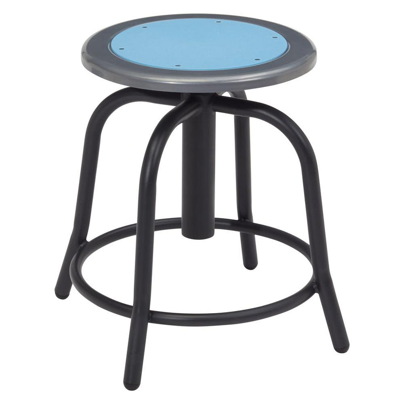 NPSÂ® 18â€ - 24â€ Height Adjustable Swivel Stool, Blueberry Seat and Black Frame