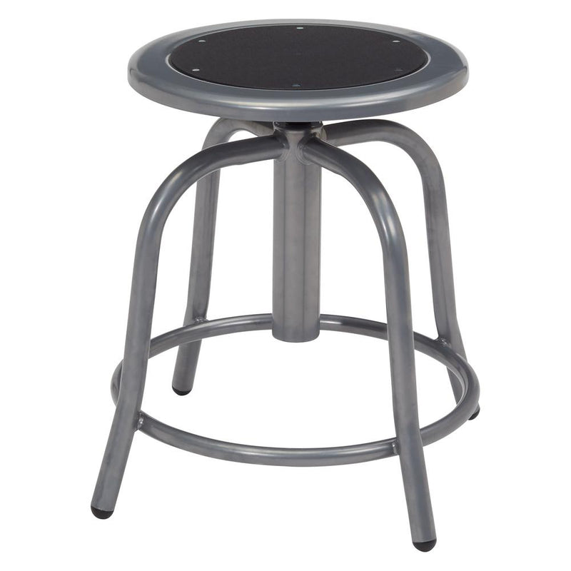 NPSÂ® 18â€ - 24â€ Height Adjustable Swivel Stool, Black Seat and Grey Frame