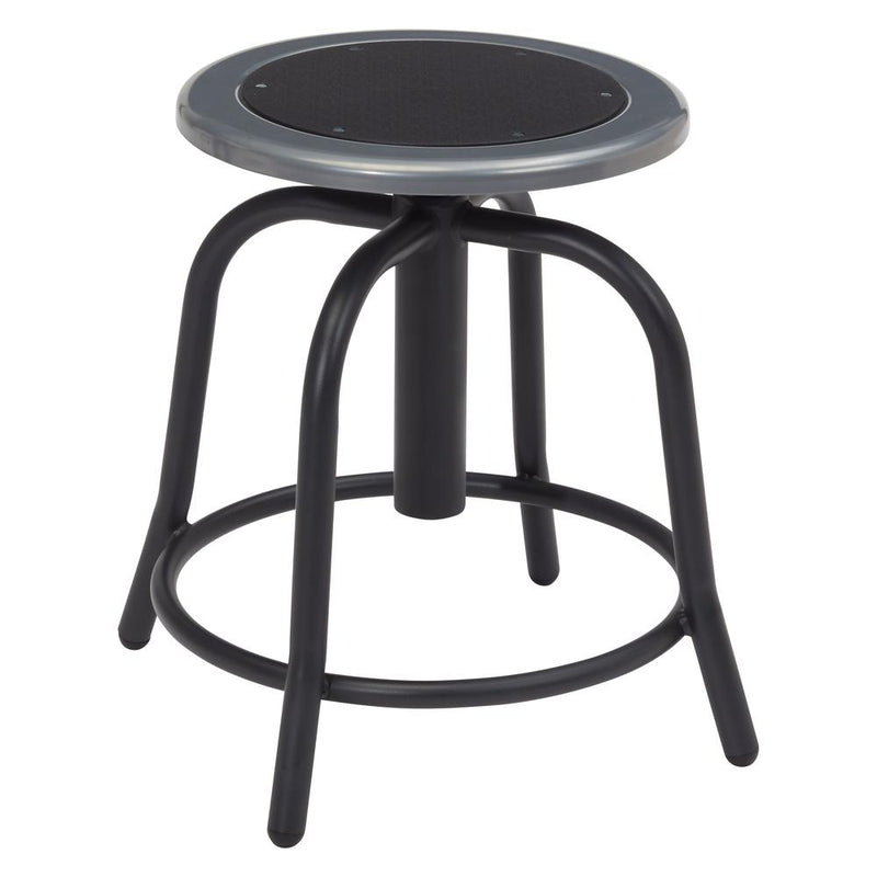 NPSÂ® 18â€ - 24â€ Height Adjustable Swivel Stool, Black Seat and Black Frame