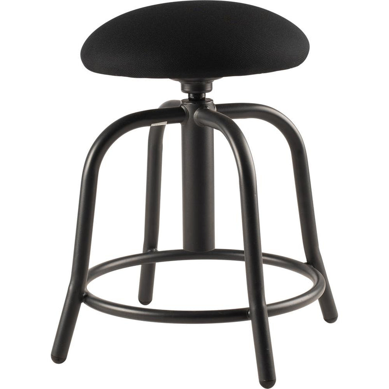 NPSÂ® 18"-25" Height Adjustable Designer Stool, 3" Fabric Padded Black Seat, Black Frame