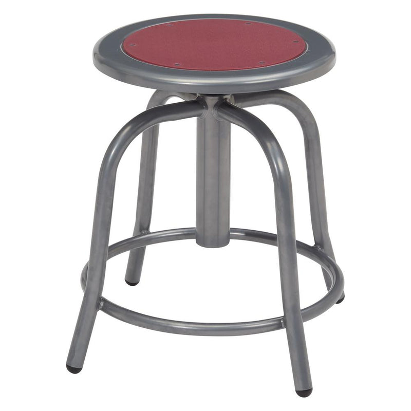 NPSÂ® 18â€ - 24â€ Height Adjustable Swivel Stool, Burgundy Seat and Grey Frame