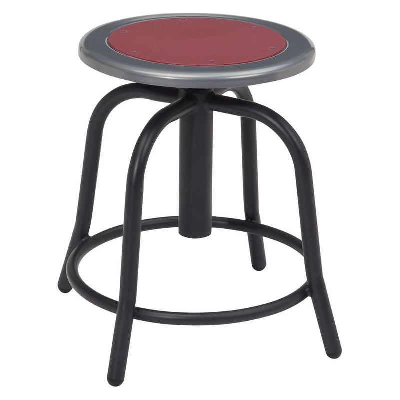 NPSÂ® 18â€ - 24â€ Height Adjustable Swivel Stool, Burgundy Seat and Black Frame