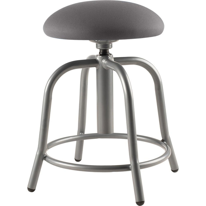 NPSÂ® 18"-25" Height Adjustable Designer Stool, 3" Fabric Padded Charcoal Seat, Grey Frame