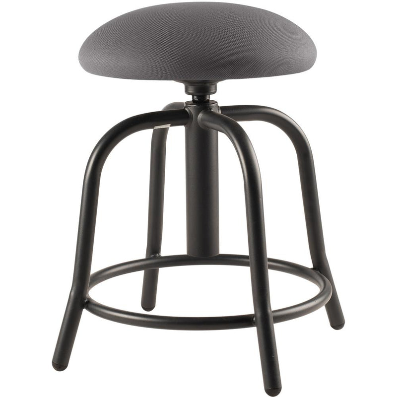 NPSÂ® 18"-25" Height Adjustable Designer Stool, 3" Fabric Padded Charcoal Seat, Black Frame