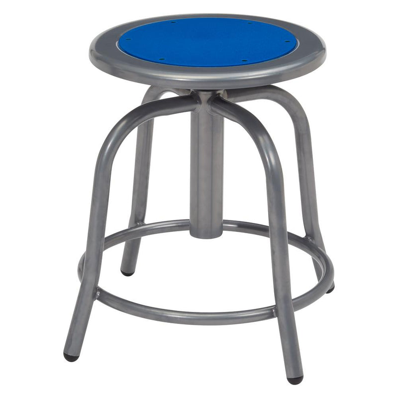 NPSÂ® 18â€ - 24â€ Height Adjustable Swivel Stool, Persian Blue Seat and Grey Frame