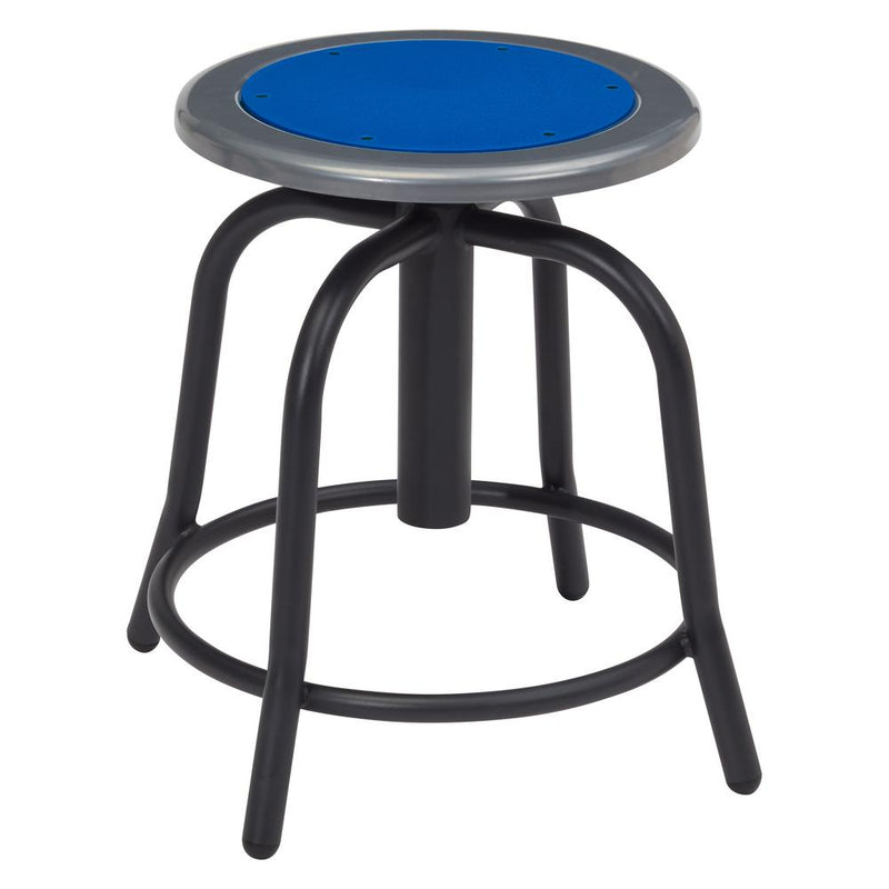 NPSÂ® 18â€ - 24â€ Height Adjustable Swivel Stool, Persian Blue Seat and Black Frame