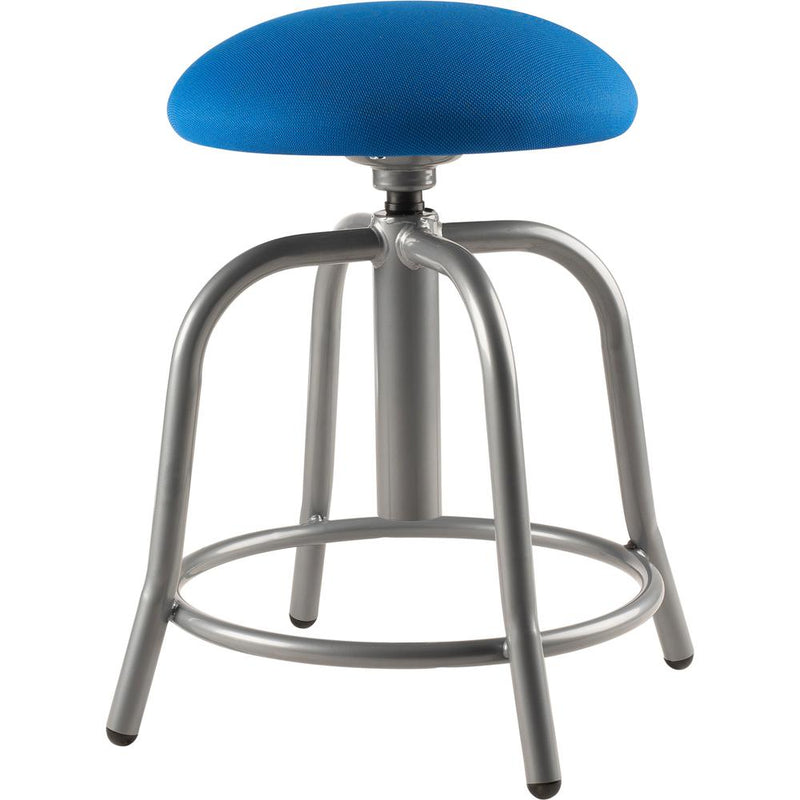 NPSÂ® 18"-25" Height Adjustable Designer Stool, 3" Fabric Padded Cobalt Blue Seat, Grey Frame