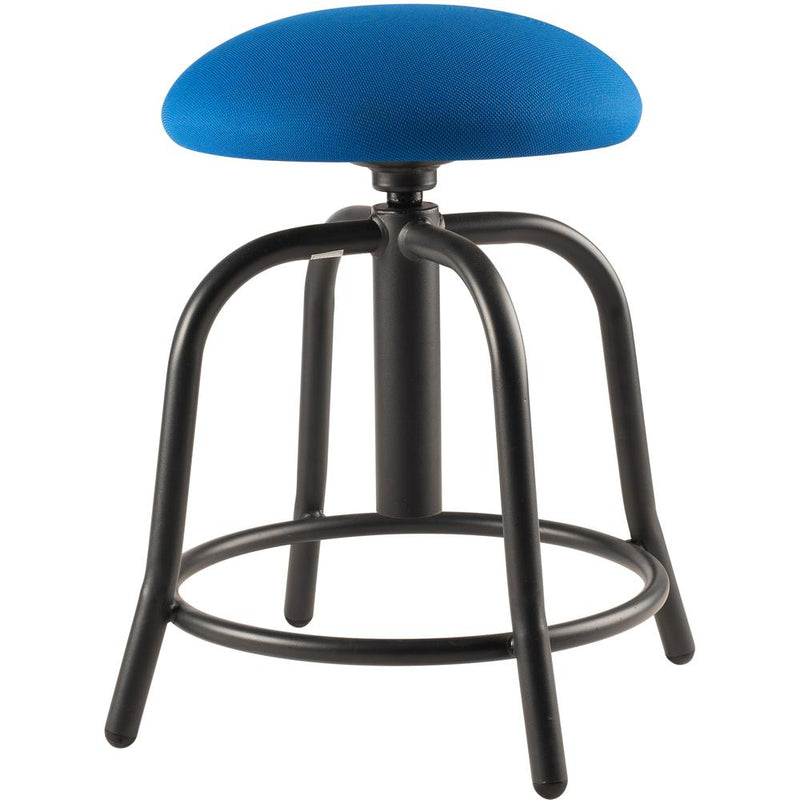 NPSÂ® 18"-25" Height Adjustable Designer Stool, 3" Fabric Padded Cobalt Blue Seat, Black Frame