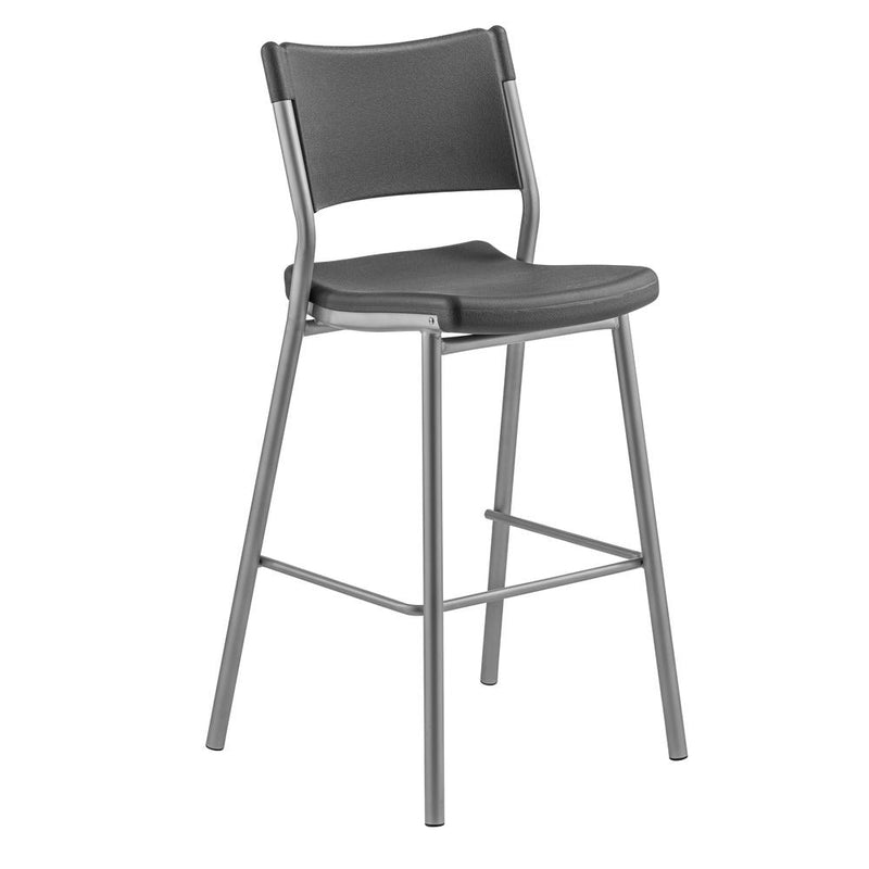 NPSÂ® CafÃ© Time Stool, Charcoal Slate Top & Silver Frame