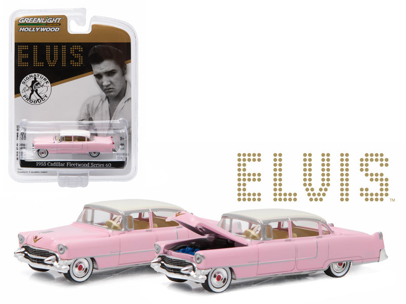 1955 Cadillac Fleetwood Series 60 Special Elvis Presley Pink Cadillac (1935-1977) 1/64 Diecast Model Car by Greenlight