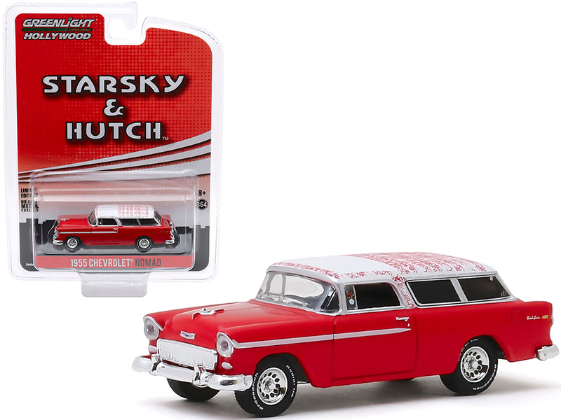 1955 Chevrolet Nomad Red with White Top Starsky and Hutch (1975-1979) TV Series Hollywood Special Edition 1/64 Diecast Model Car by Greenlight