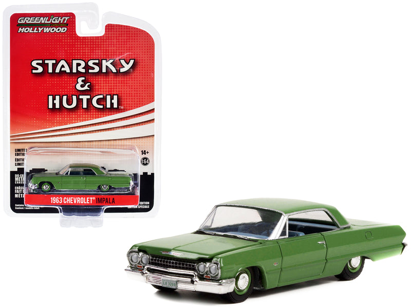 1963 Chevrolet Impala Green with Blue Interior Starsky and Hutch (1975-1979) TV Series Hollywood Special Edition Series 2 1/64 Diecast Model Car by Greenlight