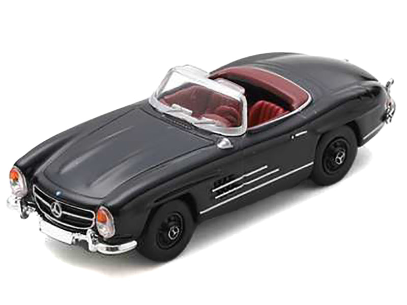 Mercedes-Benz 300 SL Roadster Black with Red Interior 1/87 (HO) Diecast Model Car by Schuco