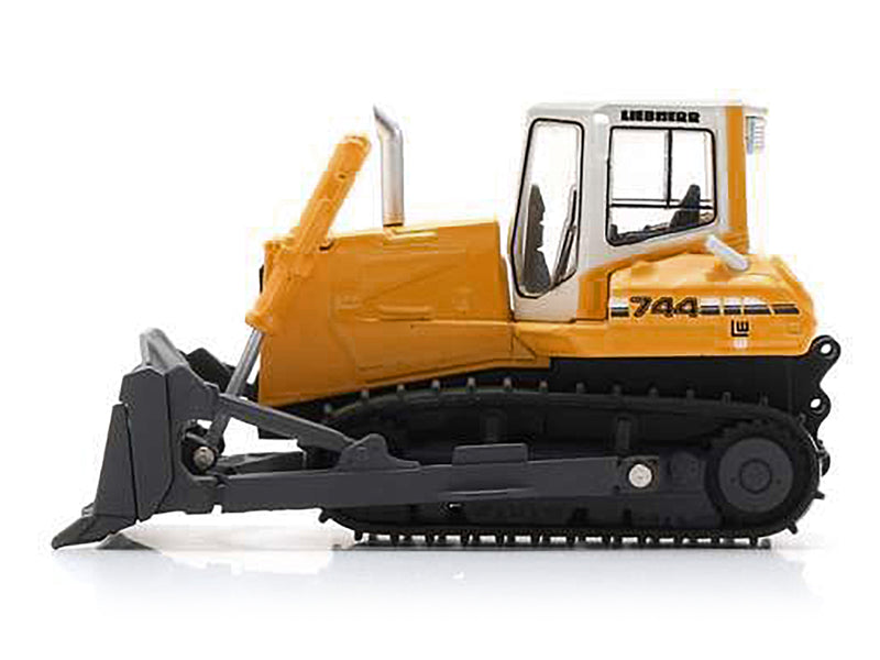 Liebherr PR 744 Bulldozer Yellow with White Top 1/87 (HO) Diecast Model Car by Schuco