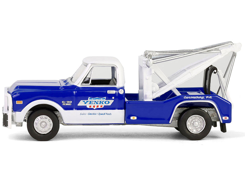 1969 Chevrolet C30 Dually Wrecker Tow Truck "Yenko" Blue with White Top "Dually Drivers" Series 15 1/64 Diecast Model Car by Greenlight