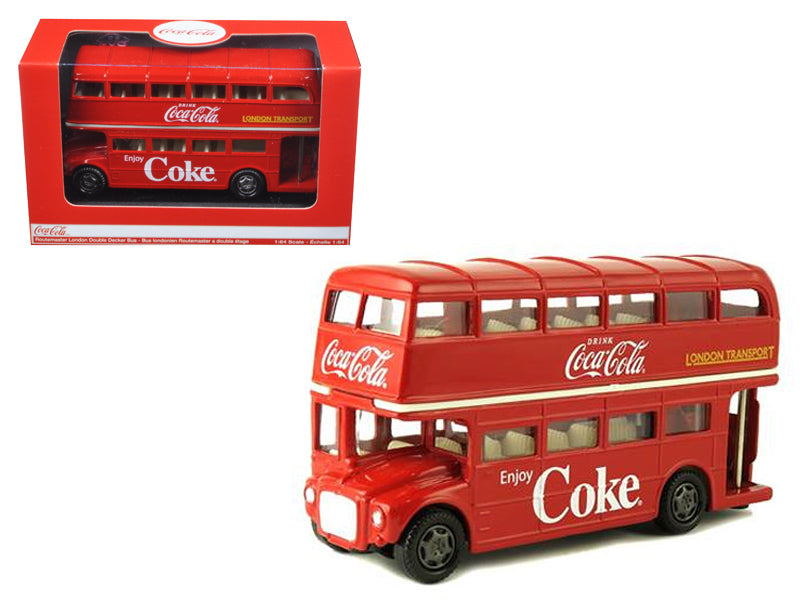 1960 Routemaster London Double Decker Bus Red Coca-Cola 1/64 Diecast Model by Motorcity Classics