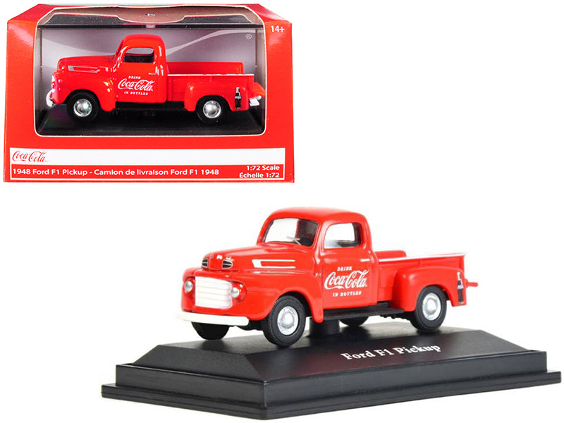 1948 Ford F1 Pickup Truck Coca-Cola Red 1/72 Diecast Model Car by Motorcity Classics