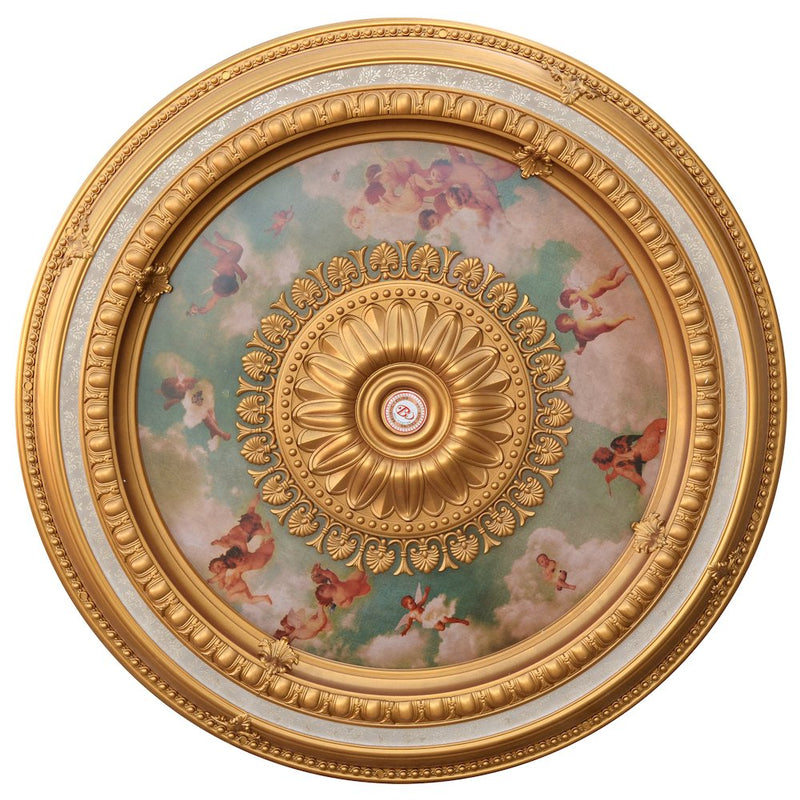 Cherub Sky Round Chandelier Ceiling Medallion 47