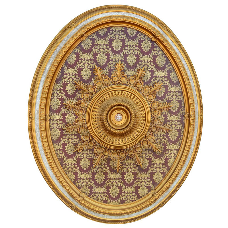 Brocade Oval Chandelier Ceiling Medallion 79 inches