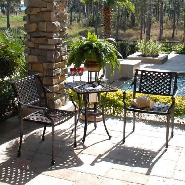 Savannah Outdoor Aluminum 3 Piece Bistro Set