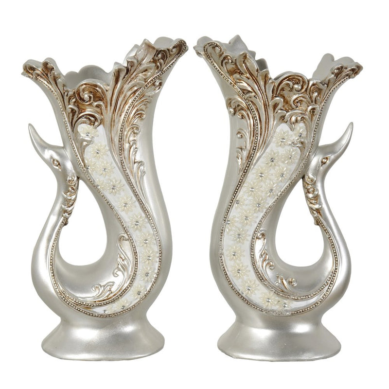 Silver Pearl Swan Set of 2