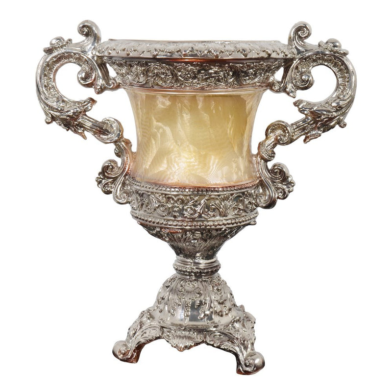 Crinkled Silver Handled Urn