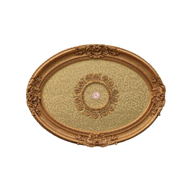 Golden Rocaille Oval Chandelier Ceiling Medallion