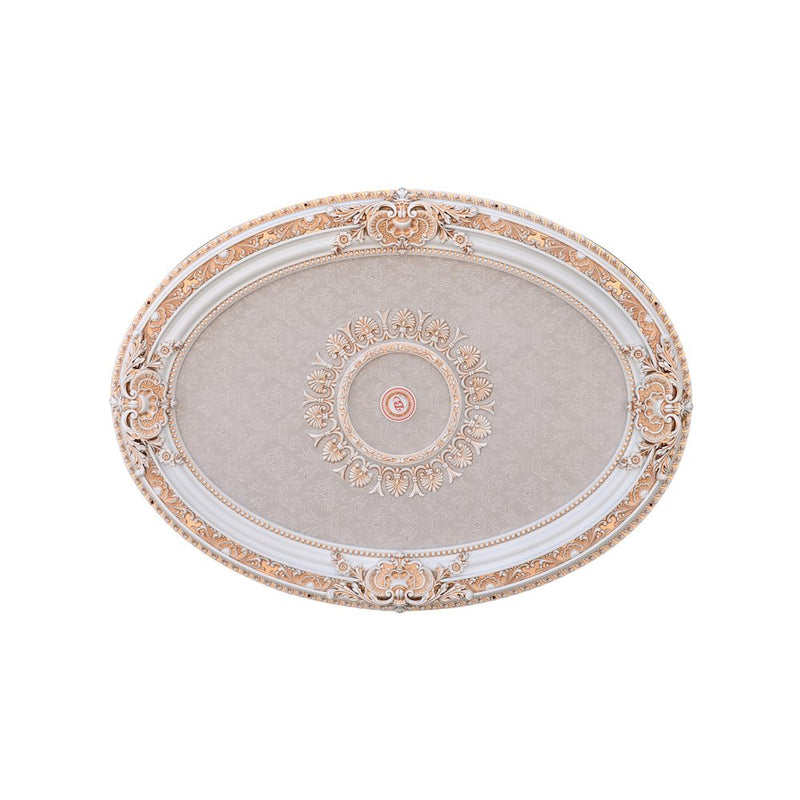 French Blanco Oval Chandelier Ceiling Medallion