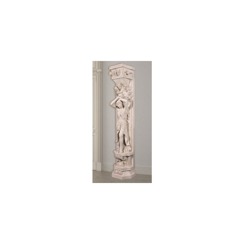 Roman Girl Pilaster Stone Cast