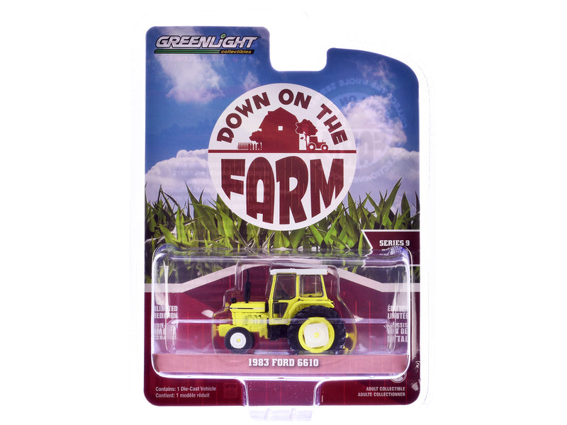 1983 Ford 6610 Tractor High-Vis Yellow "Down on the Farm" Series 9 1/64 Diecast Model by Greenlight