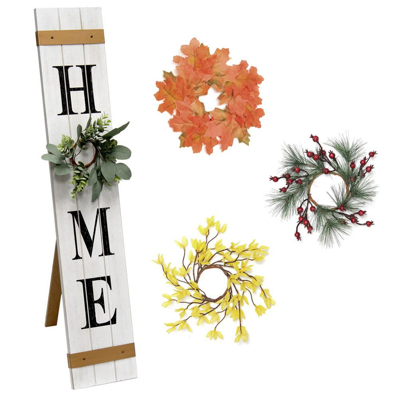 Seasonal Wooden "Home" Porch Sign