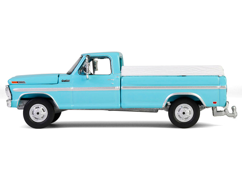 1969 Ford F-250 Farm & Ranch Special Pickup Truck Reef Aqua Blue "Down on the Farm" Series 10 1/64 Diecast Model by Greenlight