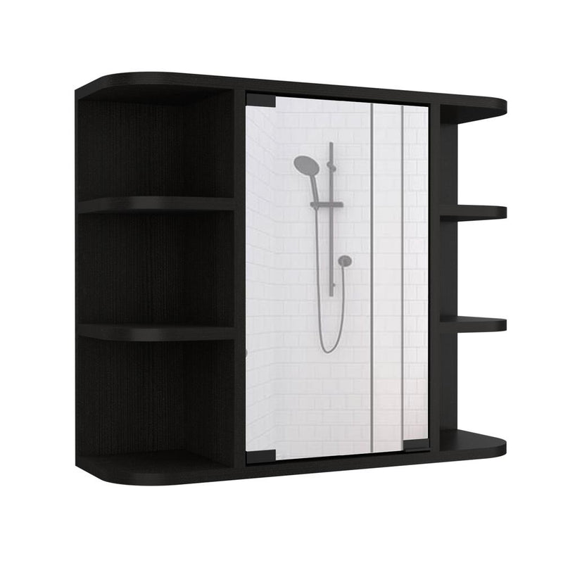 Roma Mirrored Medicine Cabinet Black Wengue