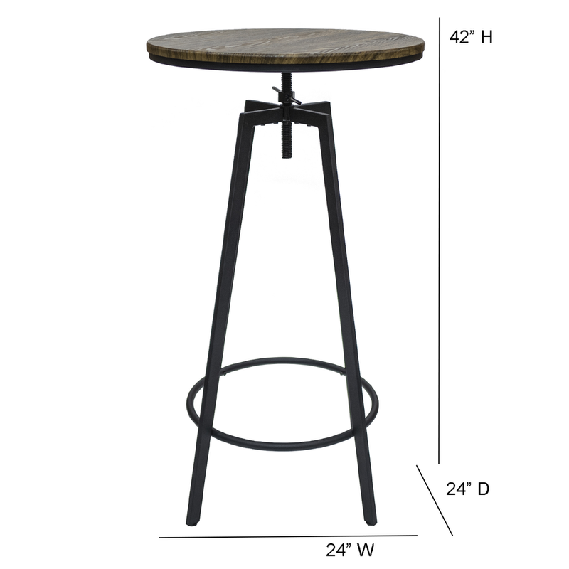 Commerical Seating Products Swivel Wood Top Table Chairs, Black