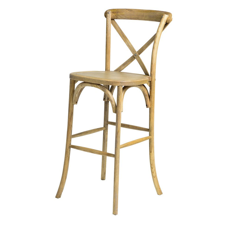 Commerical Seating Products Rustic Tinted Raw Crossback Bar Stool Chairs