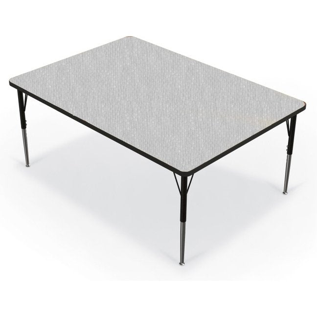 Activity Table - 48 X60  Rectangle - Gray Nebula Top Surface - Black Edgeband