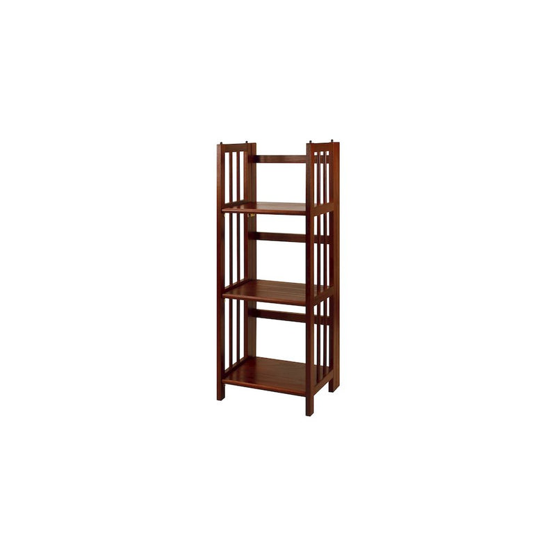 3-Shelf Folding Bookcase 14" Wide-Walnut