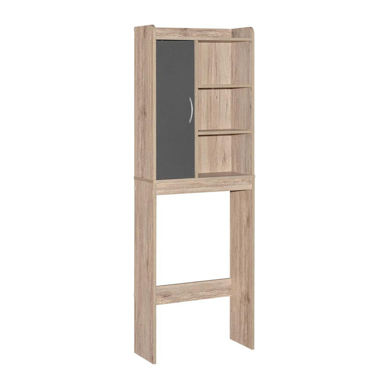 Better Home Products Ace Over-the-Toilet Storage Shelf in Natural Oak & Dark Gray