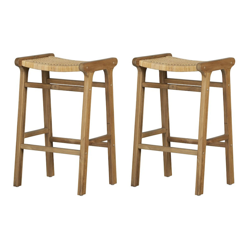 Balka Bar Stool, Set of 2, Rattan and Natural