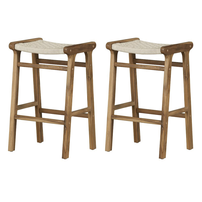 Balka Bar Stool, Set of 2, Cream and Natural