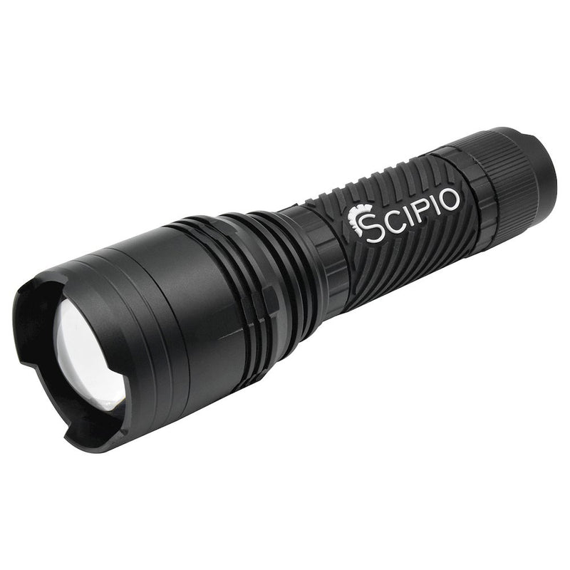 Scipio Tactical LED Flashlight 1903022R - 1000 Lumens 3-Mode Light Beam - Black