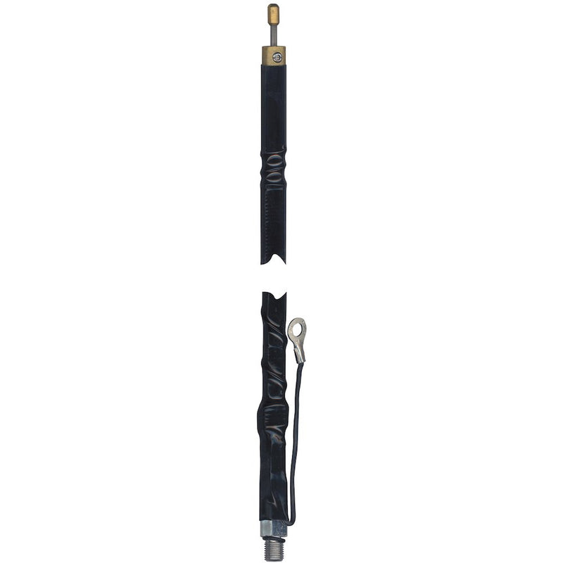 Wilson Tunable 2-foot Silver Load Whip 305-480 - Fiberglass Tip CB Antenna SWR Fine-Tuning with Static-Reducing Cap - Black